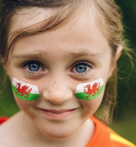 Welsh flag face stickers